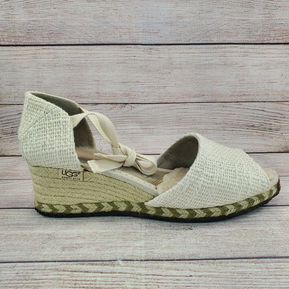 Ugg Delmar Wedge Espadrille Sandals Wedge Ankle Women's Size 9